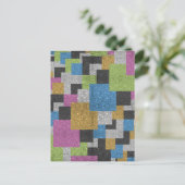 Coole Quadrate formen abstrakte Kunst Glitzer Glan Postkarte (Stehend Vorderseite)
