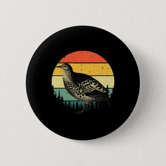 Coole Quail Art Men Bird Hunter Quail Upland Button (Vorderseite)