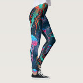 Coole Quallen im tiefen blauen Meer Leggings (Rechts)