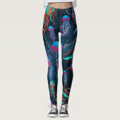 Coole Quallen im tiefen blauen Meer Leggings (Vorderseite)