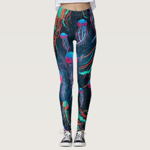 Coole Quallen im tiefen blauen Meer Leggings