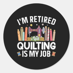 Coole Quilting Art für Frauen Mama Oma Stitch Näh Runder Aufkleber