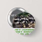 coole Raccoonentwürfe Button (Vorne & Hinten)