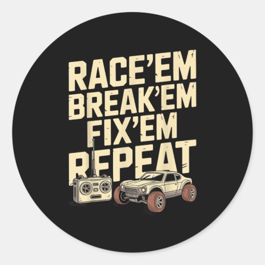 Coole Racing Art für Männer Remote Kontrolle Rc Runder Aufkleber (Vorderseite)