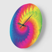 Coole Rainbow-Gefärbte Krawatte Große Wanduhr (Winkel)