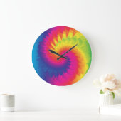 Coole Rainbow-Gefärbte Krawatte Große Wanduhr (Zuhause)