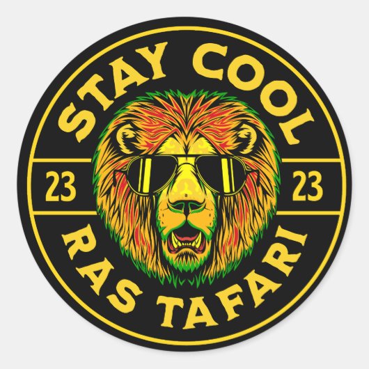 Coole Ras Tafari Button Sticker bleibe (Vorderseite)