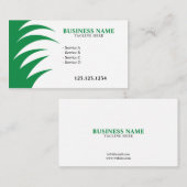 Coole Rasenpflege für Grüngras und Weiß Visitenkarte (Vorne/Hinten)