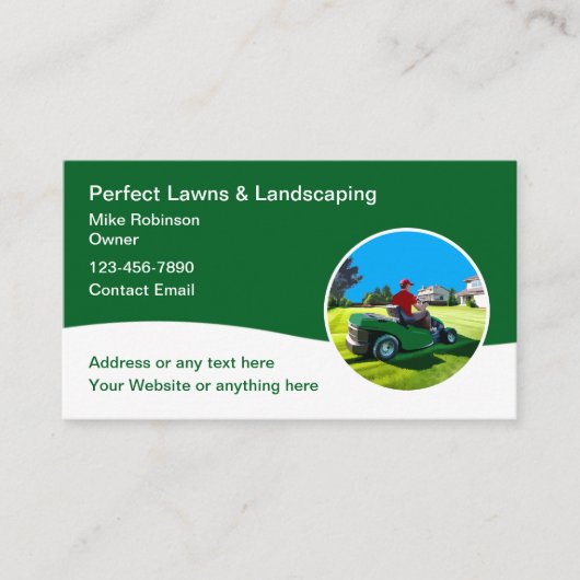 Coole Rasenpflege und Landschaften Visitenkarte (Vorderseite)