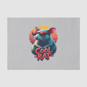 Coole Ratte mit Sonnenbrille Retro Sunset Design Seidenpapier