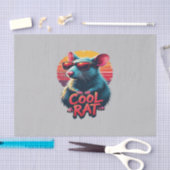 Coole Ratte mit Sonnenbrille Retro Sunset Design Seidenpapier (Handwerk)