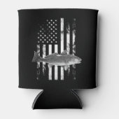 Coole Raubfischerei unter amerikanischer Flagge Dosenkühler (Vorderseite)
