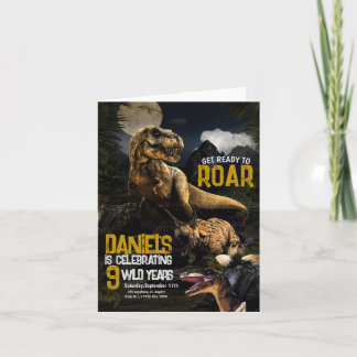 Coole realistische Dinosaurier Geburtstag Wilde Ei Einladung