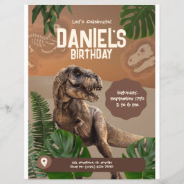 Coole realistische Dinosaurier zum Geburtstag Einl Flyer