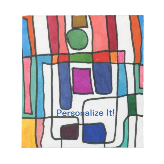 Coole, rechteckige Streifen mit kreisförmigem Akze Notizblock (Vorderseite)