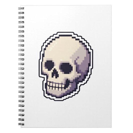 Coole ReCool Retro-Pixel-Art-Totenkopf-iPad-Smart- Notizblock (Vorderseite)