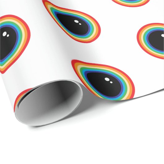Coole Regenbogenaugen Geschenkpapier (Rolleneckpunkt)