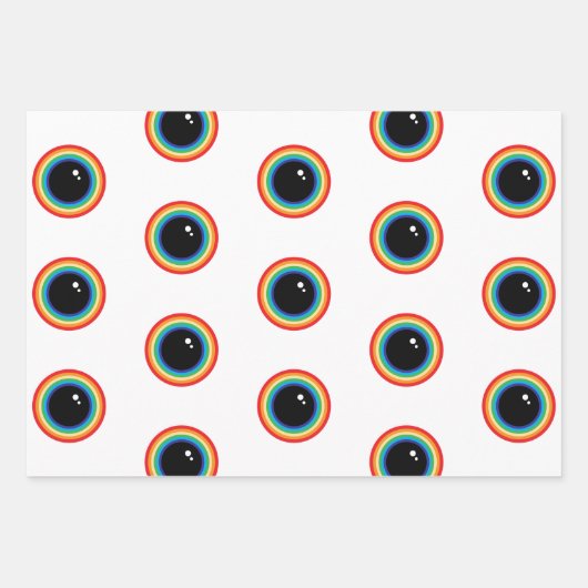 Coole Regenbogenaugen Geschenkpapier Set (Vorderseite)