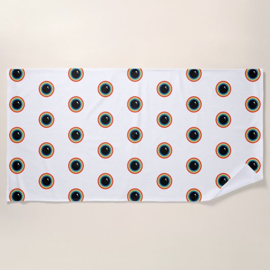 Coole Regenbogenaugen Strandtuch (Vorderseite)