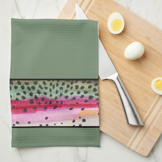 Coole Regenbogenforelle Handtuch (Viertel Falte)