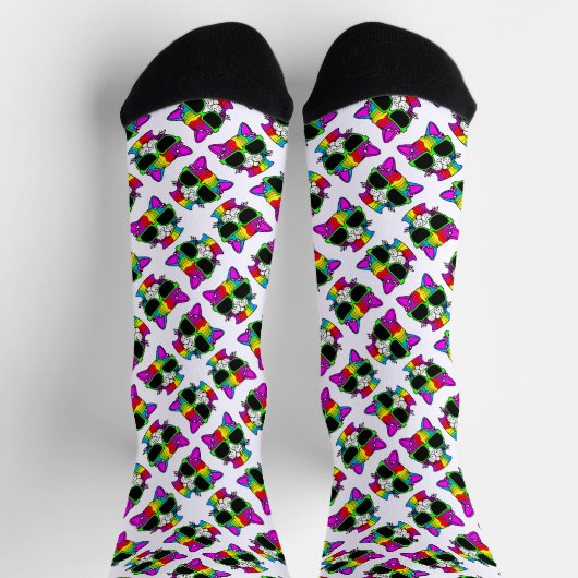 Coole Regenbogenkatzen Socken (Oben)