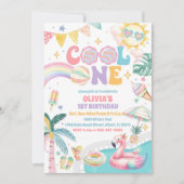 Coole Regenbogenpool-Geburtstagseinladung Einladung (Vorderseite)