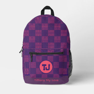 Coole Reisetasche mit Monogramm-Muster-Rucksack Bedruckter Rucksack