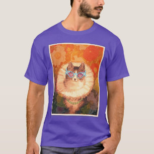 Coole Renaissancekatze mit Brille und Goldkette T-Shirt