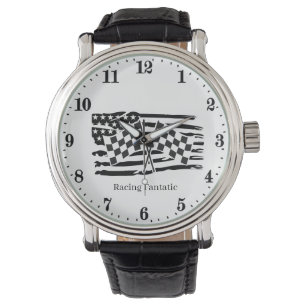 Coole Rennfanatiker beobachten Armbanduhr