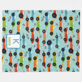 Coole Rennwagen Personalisiert Kinder Fleecedecke (Vorderseite (Horizontal))