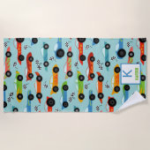 Coole Rennwagen Personalisiert Kinder Strandtuch (Vorderseite)