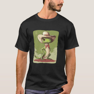 Coole Reptilien-Cowboy-Kostüm für Eidechse und Rod T-Shirt