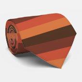 Coole Retro 70er Streifen-Brown-Orangen-Mandarine Krawatte (Gerollt)