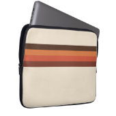 Coole Retro 70er Streifen-Brown-Orangen-Mandarine Laptopschutzhülle (Vorne Rechts)