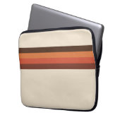 Coole Retro 70er Streifen-Brown-Orangen-Mandarine Laptopschutzhülle (Vorderseite Links)