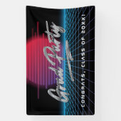 Coole Retro-80er-Synthwave-New-Wave-Abschlussfeier Banner (Vertikal)