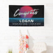Coole Retro-80er-Synthwave-New-Wave-Abschlussfeier Banner (Insitu)