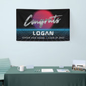 Coole Retro-80er-Synthwave-New-Wave-Abschlussfeier Banner (Messeveranstaltung)