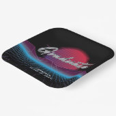 Coole Retro-80er-Synthwave-New-Wave-Abschlussfeier Pappteller (Gewinkelt)