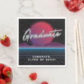 Coole Retro-80er-Synthwave-New-Wave-Abschlussfeier Serviette (Beispiel)