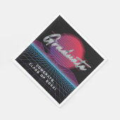 Coole Retro-80er-Synthwave-New-Wave-Abschlussfeier Serviette (Ecke)