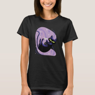 Coole Retro-Atomkatze schwimmt im Weltraum mit Mar T-Shirt