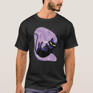 Coole Retro-Atomkatze schwimmt im Weltraum mit Mar T-Shirt