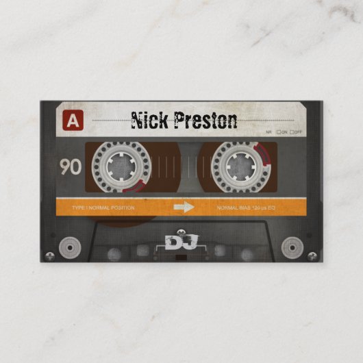 Coole Retro Audiokassette | DJ beruflich Visitenkarte (Vorderseite)