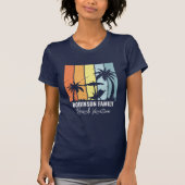 Coole Retro Beach Vacation Navy Blue Women's T-Shirt (Vorderseite)