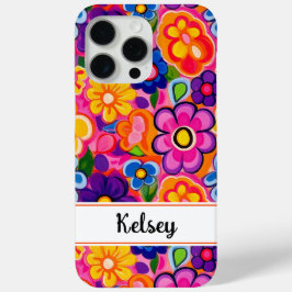 Coole Retro-Blumen-Personalisierung Case-Mate iPhone Hülle