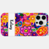 Coole Retro-Blumen-Personalisierung Case-Mate iPhone Hülle (Rückseite (Horizontal))