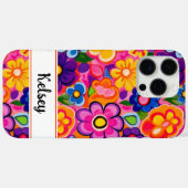 Coole Retro-Blumen-Personalisierung Case-Mate iPhone Hülle (Rückseite (Horizontal))