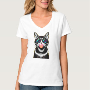Coole Retro Cat - Bubblegum Pop Art Design T-Shirt