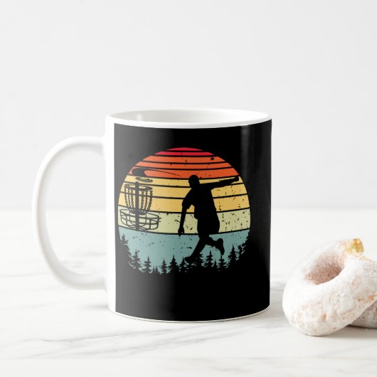 Coole Retro Disk Golf Sport Vintag Kaffeetasse (Mit Donut)